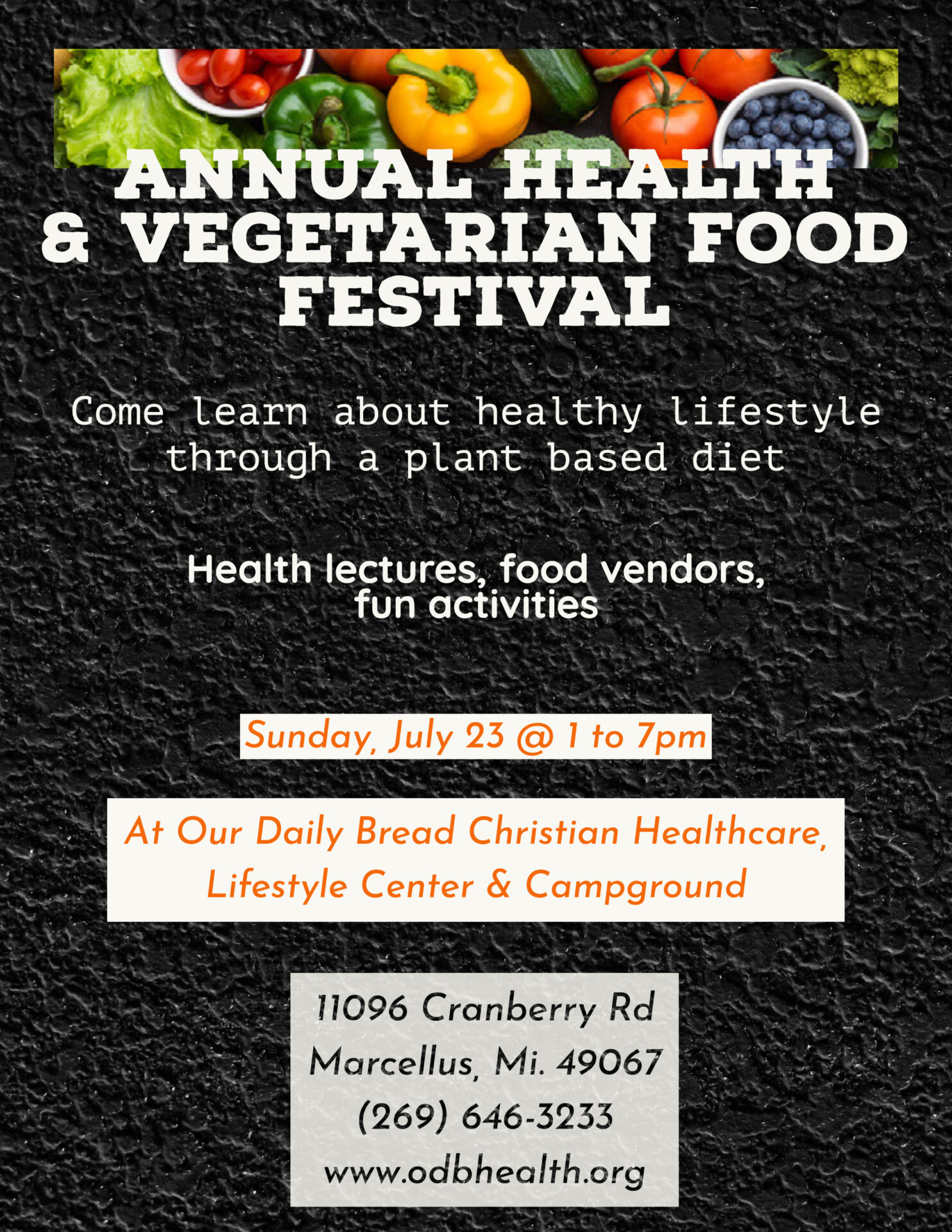 Annual Health & Vegetarian Food Festival July 23, 2023 Our Daily